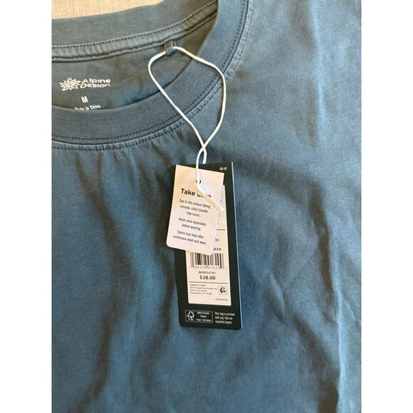 Alpine Design Shirt Mens Medium Green Crew Neck Short Sleeve Organic Cotton Tee - Picture 5 of 9